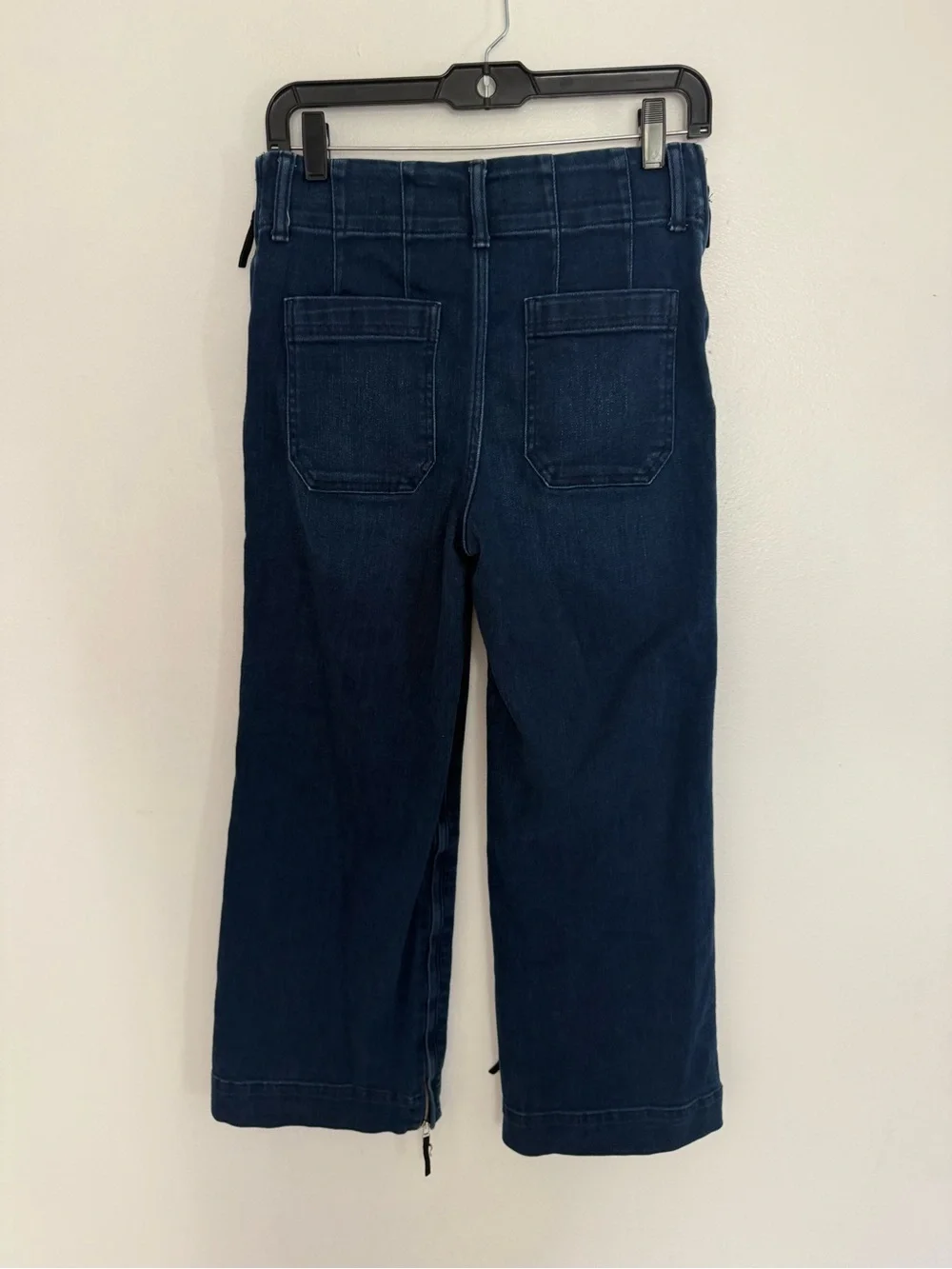 Anthropologie Maeve Jeans The Colette Pant Wide-Leg Crop in Citroen Blue Denim - Picture 9 of 11